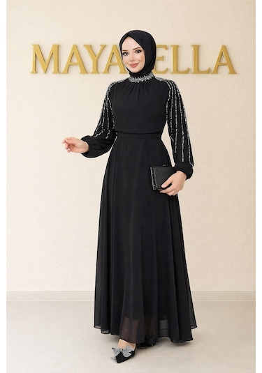 Mayabella İşlemeli Abiye-20251311-mb3 Siyah