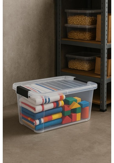 34 L Şeffaf Saklama Kutusu & Düzenleme Kutusu & Oyuncak Kutusu Şeffaf