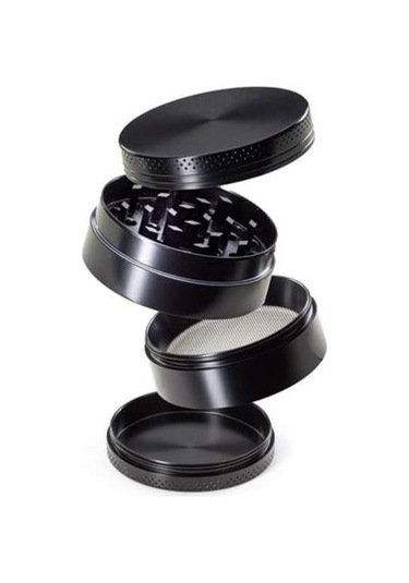 Ot Öğütücü İnce Parçacık Kolay Kullanım Manuel Dört İşlem Güçlendirilmiş Metal Dişler Çinko Alaşımı Mutfak Baharatı Adm Siyah