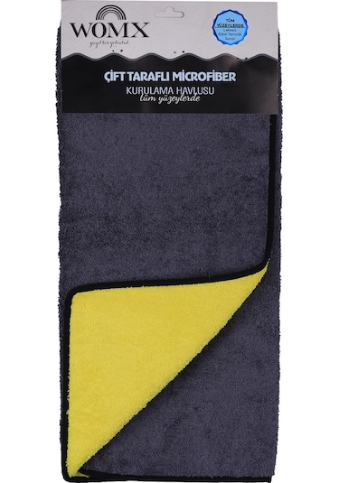 Çift Taraflı Mikrofiber Kurulama Havlusu Gri