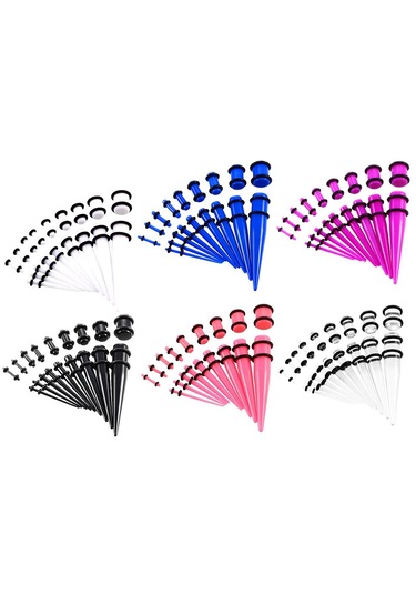 Homyl 18 Parça Kulak Göstergeleri Germe Kiti Fişler Konik 14g Beyaz