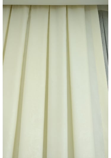 Evdepo Home Krem Düz Renk Soft Fon Perde Tek Kanat (507261651) Krem