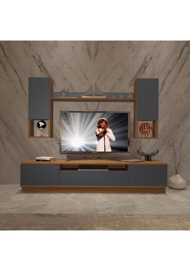 Decoraktiv Trio 5das Mdf Tv Ünitesi Tv Sehpası Ceviz - Antrasit