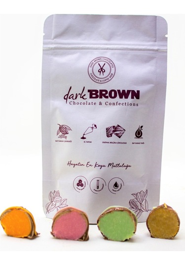 Dark Brown 12 Adet Sütlü ve Bitter Türüf Çikolata El Yapımı Folyolu