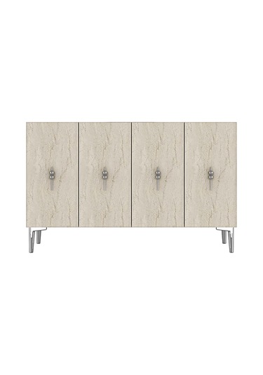 Ka1217bts Salkım Konsol Ve Tv Sehpası Beyaz-traverten-silver 120cm