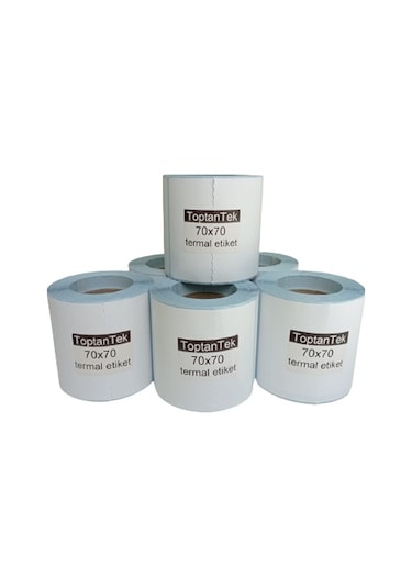 70X70 TERMAL ETİKET TOPLAM 6 RULO 1.KALİTE (TAM METRAJ)