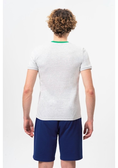 Benetton Bnt-m20461-23y Erkek T-shirt BNT-M20461-R0593 Gri Melanj