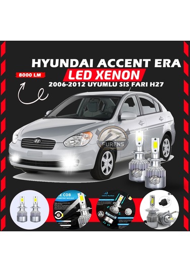 Hyundai Accent Era 2006-2012 Sis Farı Uyumlu Şimşek Etkilii Led Xenon Performance Seriess H27