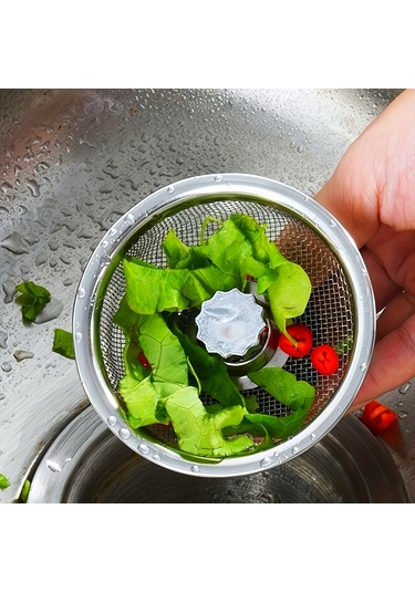 Paslanmaz Çelik Mutfak Lavabo Süzgeci - 8.13cm & 5.33cm Ağ, Banyo, Tuvalet & Makyaj Masası İçin Tıkanmaz Gümüş