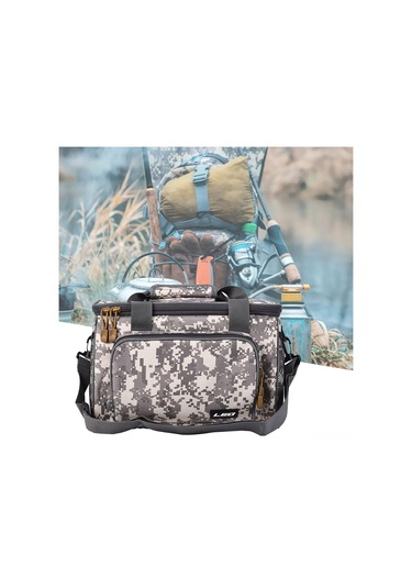 Xindoker Siyah 600d Kumaş Olta Çantası, Olta Makinaları Ve Takımlarını Taşımak İçin Dış Mekan斜挎 Çanta