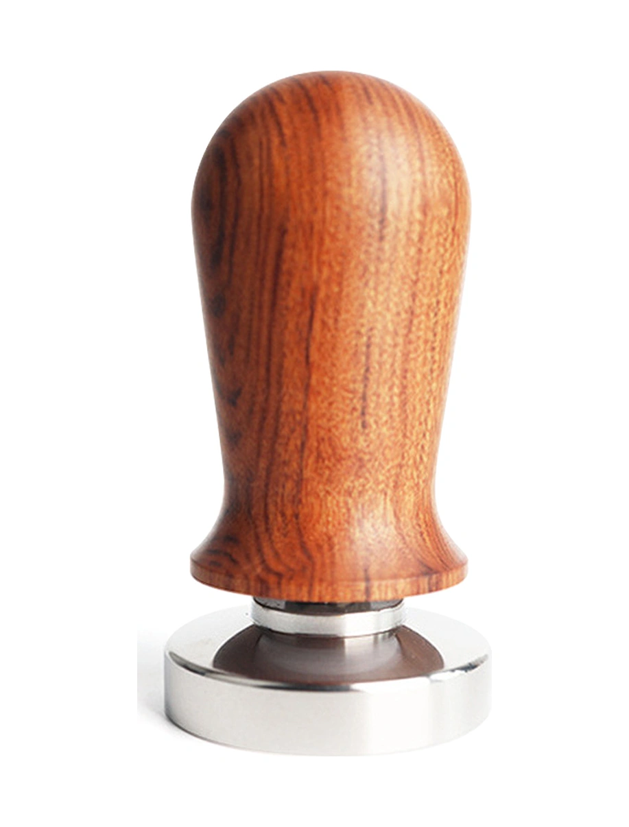 Geeksen Ahşap Saplı Paslanmaz Çelik Kahve Tamperi - 53mm Siyah Dengeleyici, Uniform Ölçü İçin Espresso Ve Kahve İçecekleri Siyah