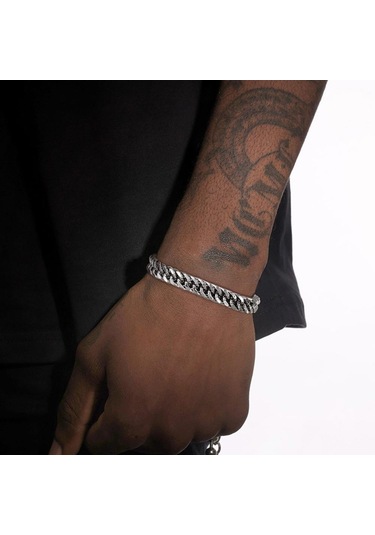 Altın Erkek Paslanmaz Çelik 8 Mm Link Zinciri Miami Küba Bilezikler Erkek Erkek Hediyeler İçin Takı Uzunluğu 19 Cm/20 Cm/21 Cm 19cm Altın