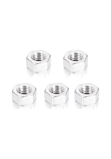 Shineyee M12 304 Paslanmaz Çelik A2 Dın934 Beyaz Çinko Kaplı 5 Adet Kaliteli Yuvarlak Yüzeyli Somun Anahtarı