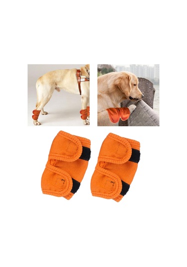 Homyl 2x Pet Diz Pedleri Bacak Desteği Brace Koruyucu Turuncu-l