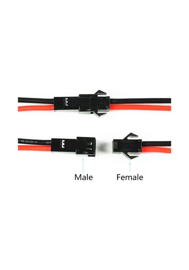 Jst Sm 2 Pin Kablolu Konnektör Seti - 22awg 20cm