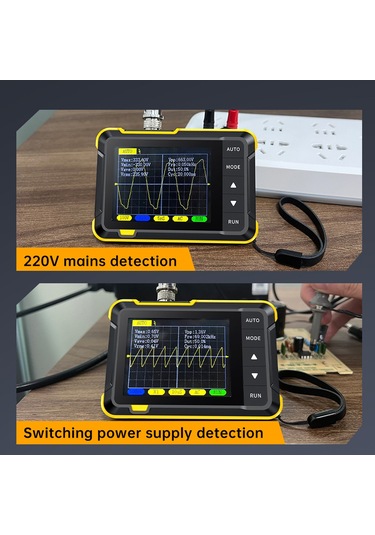 Gajeena Fnırsı Dso152 El Tipi Osiloskop - 200k Band Genişliği, 2.5ms/s Örnekleme Hızı, 2.8" Ekran, 1000mah Batarya, Yüksek Voltaj Ölçümü