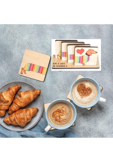 Dachshund Severler İçin 4'lü Bardak Altlığı Seti - Ulzyvf Option 2 Emphasis On The Set : Ulzyvf 4'lü Bardak Altlığı Seti - Dachshund Temalı, Şık Tasarım Option 3 Short & Sweet : Ulzyvf 4'lü Dachshund Bardak Altlığı Seti - Ev Aksesuarı Diğer