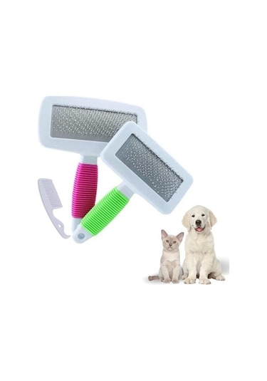 Buffer Kedi Köpek Telli Küçük Boy Tüy Bakım Seti Evcil Hayvan Tarama Fırçası Çok Renkli