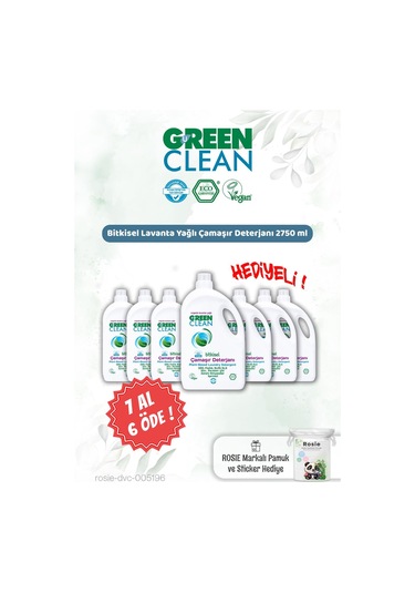 Green Clean Bitkisel Çamaşır Deterjanı 2750 Ml 7 Al 6 Öde Ve Rosie Hediye Diğer