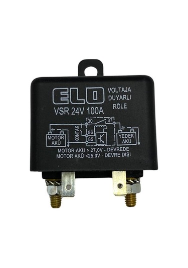 Elo 24v Akü Ayırıcı Akıllı Vsr Röle 100 A Voltaja Duyarlı Toz Korumalı