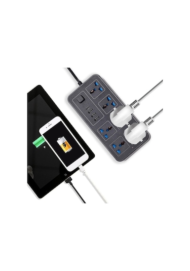 Pazly Beyaz 6 Ac Soketli Güç Şeridi, 3 Usb + 1 Type-c, 6ft Uzatma Kablosu, Aşırı Gerilim Koruyucu, Ev/yaşam İçin Pratik Şarj Cihazı 1.8 M