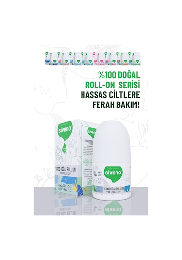 Siveno %100 Doğal Roll On Beyazlatıcı Etkili Deodorant Ter Kokusu Önleyici Bitkisel Leke Bırakmayan Vegan 50 ML