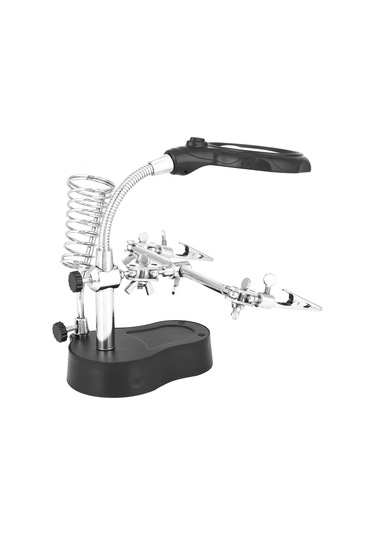 Lemestar Led Işık Ve Büyüteçli Tamir Yardımcı Klembi - Çalışma Masası Pil Yok - Te-801