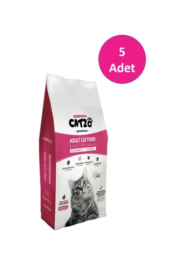 Catzo Gurme Renkli Yetişkin Kedi Maması 5 x 1 KG