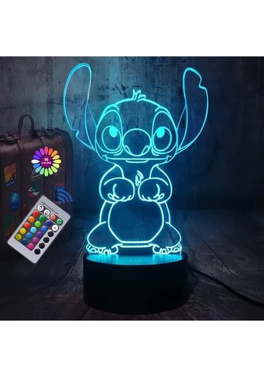 Metabagua De Beers Disney Stitch 3d Gece Lambası Karikatür Stitch Usb Dokunmatik Masa Lambası Uzaktan Kumanda Oda Dekorasyonu Gece Lambası Noel Hediyeleri Zfnn01 Bej