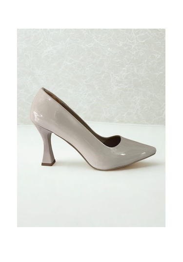 Bej Rugan İnce Topuklu Stiletto Bej Rugan