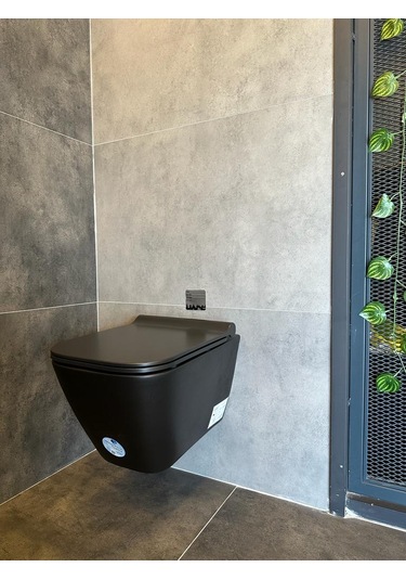Seramiksan Saturn A141201H Kanalsız Asma Klozet + Yavaş Kapak Mat Siyah