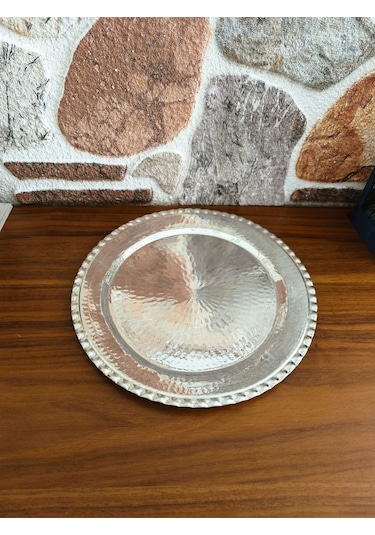 Modabakır Bakır Supla, Servis Tabak 30 Cm Model:1245896 Gümüş