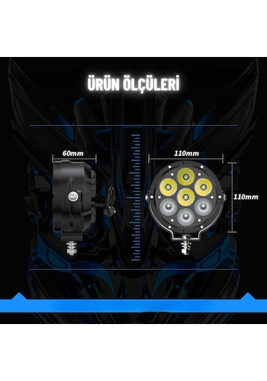 Motosiklet Profesyonel Led Sis Farı Kiti Renk Kapaklı 100w Modlu Beyaz + Kapak İle Sarı Sis Farı
