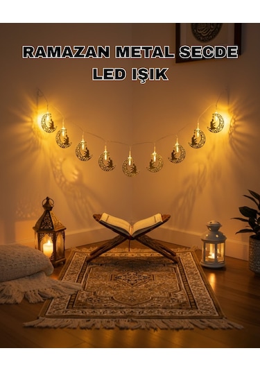 Ay Secde Tasarımlı Sıcak Beyaz Led Ramazan Işığı