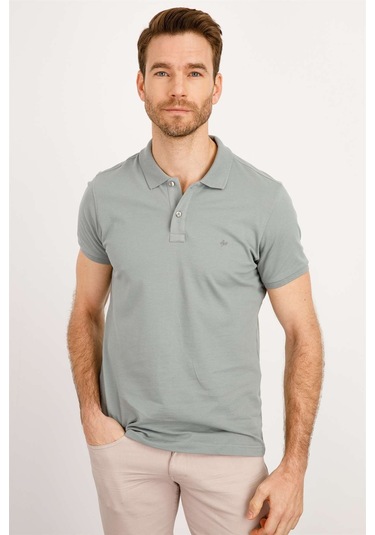 Igs Modernfit Dar Kalıp Erkek Polo Yaka Tişört Açık Yeşil