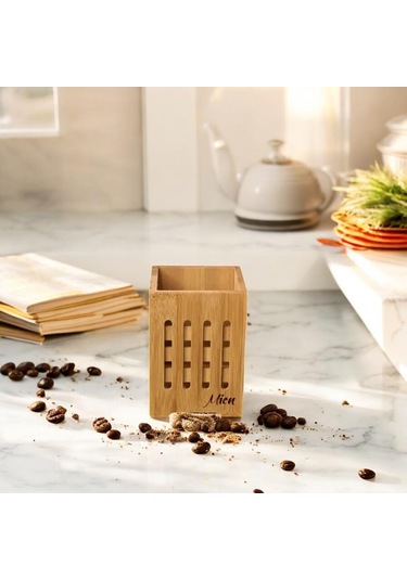 Mien Dayanıklı Bambu Delikli Kaşıklık -664