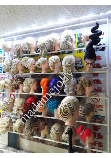 Renk Kuaför Eğitim Mankeni Çalışma Kafası Sentetik Fiber