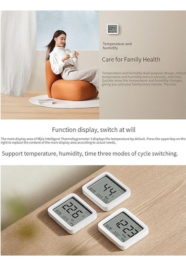 Xıaomı Mijia Bluetooth Termometre 3 Akıllı Elektrikli Dijital Higrometre Sıcaklık Ve Nem