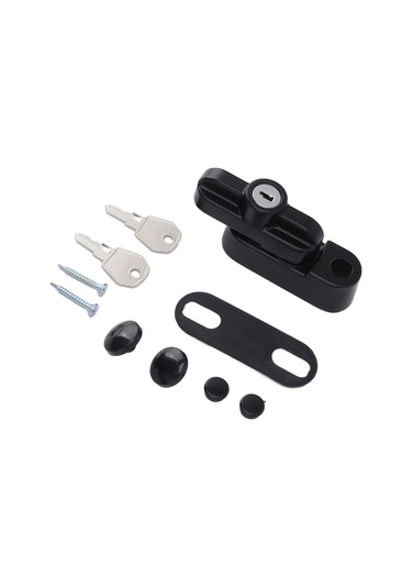 Tek Çift Pencereler İçin Harici Pencere Kilidi Mandalı Alüminyum Alaşımlı Hırsızlığa Karşı Düz Pencere Mandalı Kilidi Siyah Diğer