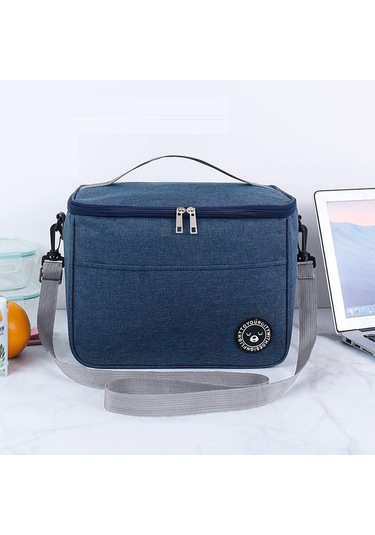 Lacivert Piknik Yalıtımlı Öğle Yemeği Kutusu Taşınabilir Soğutmalı Çanta Büyük Kapasiteli Su Geçirmez Öğle Yemeği Çantası Piknik Çantası L Lacivert