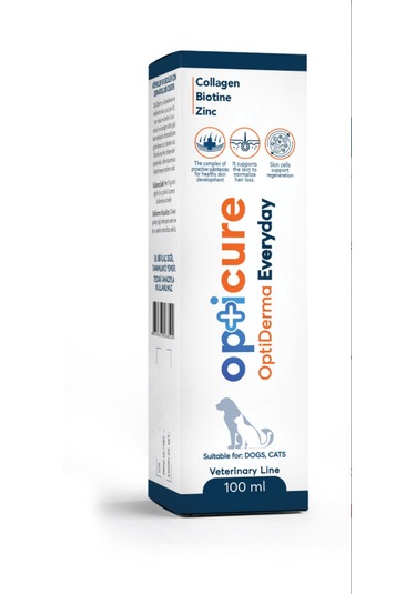 Opticure Derma Everyday Kedi Ve Köpek Deri Tüy Sağlığı İçin Kolajen, Biotin Ve Çinko 100ml