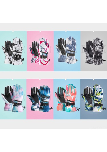 Geeksen Sıcak Fleece İçli, Dokunmatik Ekranlı, Kaymazsız Pu Eldiven - Bisiklet, Kayak, Doğa Aktivitesi İçin, Gri-beyaz, L Beden 1901 Gri