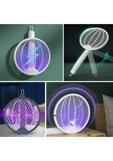 Asılabilen Ve Masaüstü Olabilen 2w Sinek Öldürücü Mor Işıklı Raket Çok Renkli