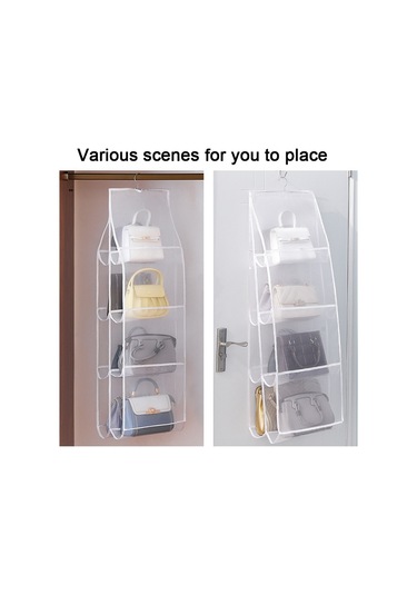 Sones Çanta Saklama Askılı Çanta Gardırop Askılı Toz Geçirmez Kumaş Saklama Çantası, Özellikler: 8 Cepli Gri Diğer