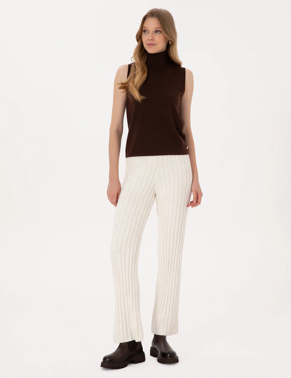 Pierre Cardin Kadın Ekru Pantolon Triko 50311037-vr019 Ekru