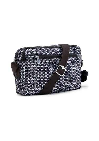 Kıplıng Abanu M Orta Boy Omuz Çantası Siyah Sıgnature Prınt Siyah