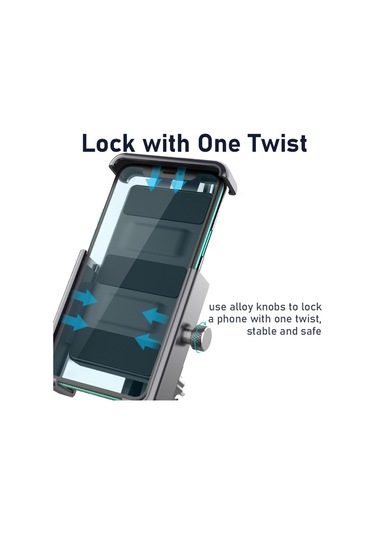 Bisiklet Gidon Cep Telefonu Tutucu Raf 360 Derece Dönebilen Motosiklet Scooter Akıllı Telefon Standı Metal Braket Çok Renkli