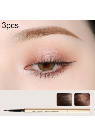 Sones 3 Adet Maycheer 3117 Küçük Altın Külçe Çift Kaş Kalemi İnce Başlık Su Geçirmez Akmayan Kaş Kalemi 2 Açık Kahve Rengi