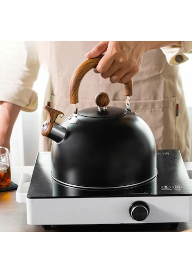 Valkyrie 3l Düdüklü Kettle Su Isıtıcı Çaydanlık Paslanmaz Çelik Yüksek Islıklı Siyah Siyah