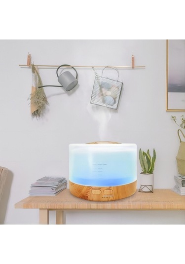 Agoodshop Al Yeşil 500ml Ultrasonik Aromaterapi Nemlendirici W05 Silindirik Uçucu Yağ Difüzörü